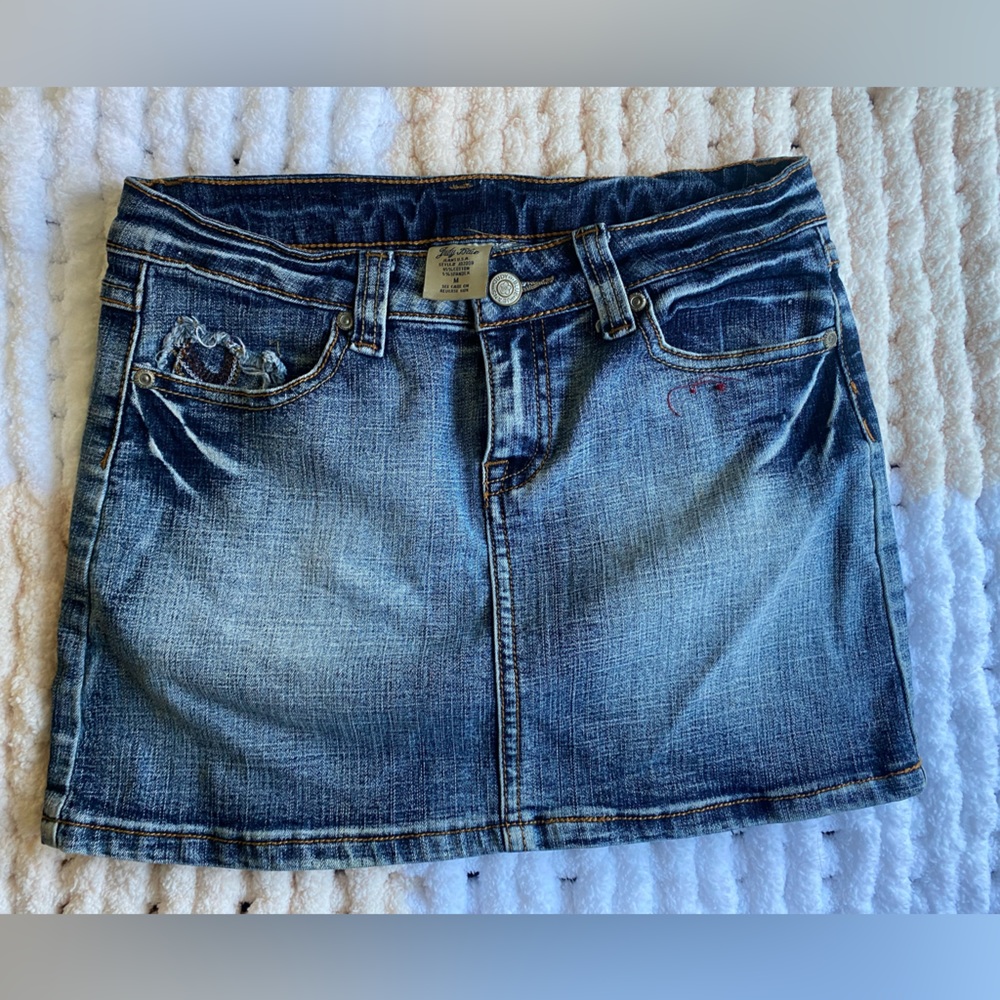 Blue and Gold Casual Mini Pencil Skirt